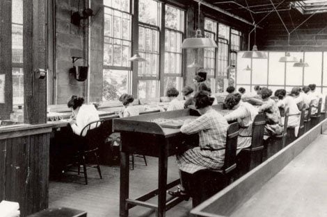 "Radium Girls" at work.