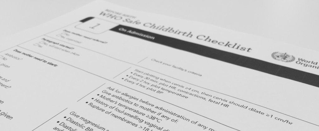 WHO Safe Childbirth Checklist