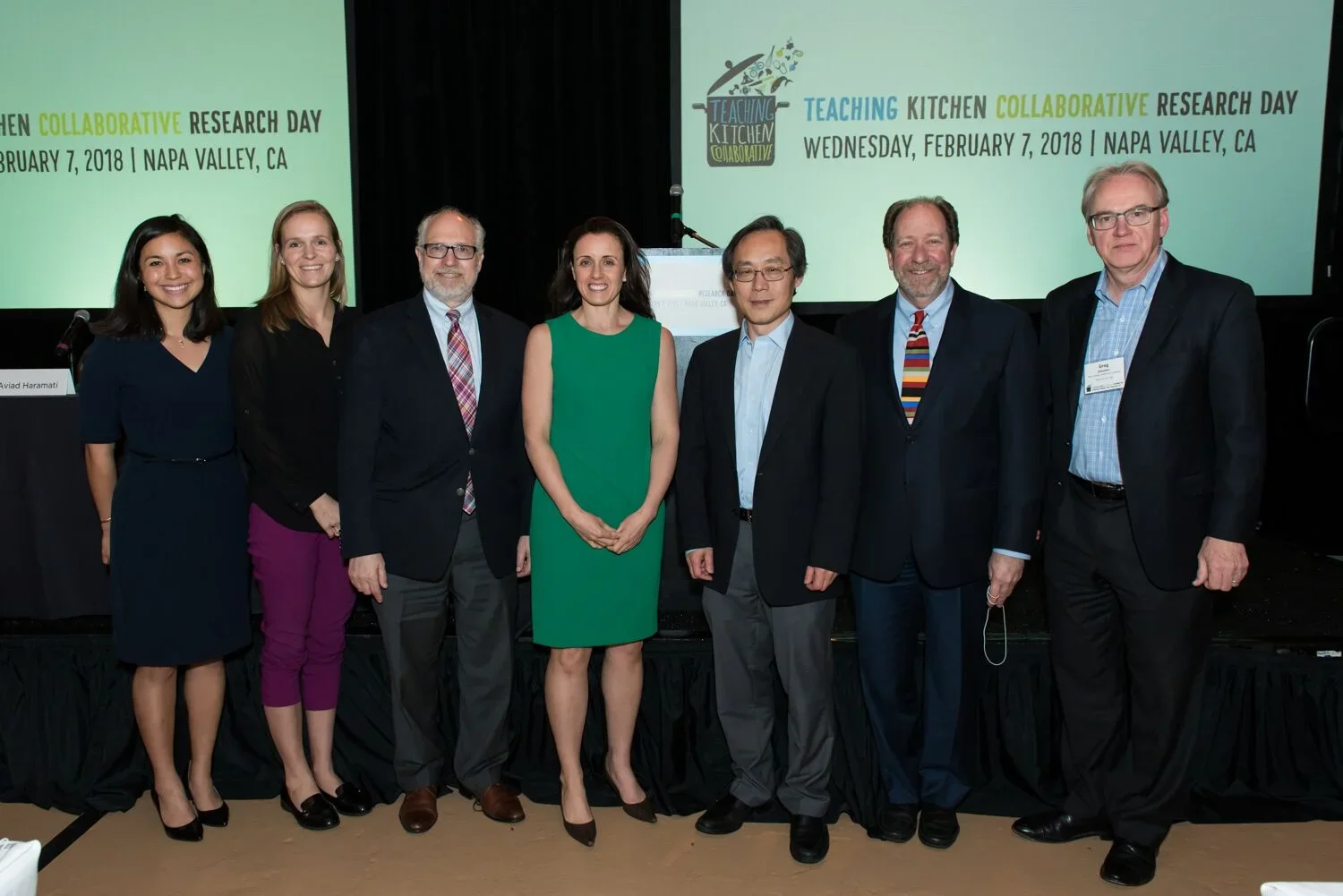 Some members of the TKC Research Day Planning Committee (left to right): Naomi Laporte, Allison Righter, Dr. Aviad Haramati, Dr. Jennifer Massa, Dr. Frank Hu, Dr. David Eisenberg, Greg Drescher.