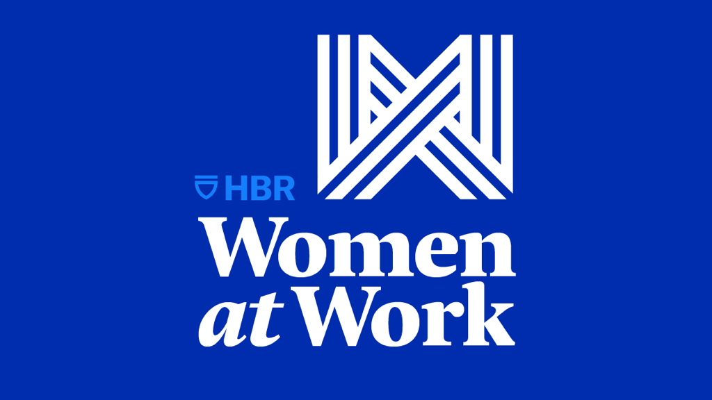 Logo for the Harvard Business Review Women at Work podcast