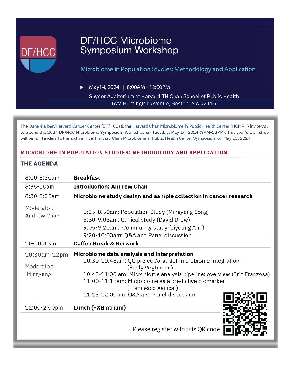 DF/HCC Microbiome Symposium Workshop | Harvard T.H. Chan School of ...