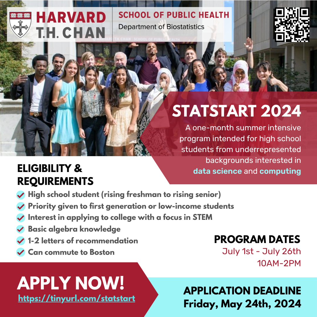 Apply Now to StatStart! | Harvard T.H. Chan School of Public Health