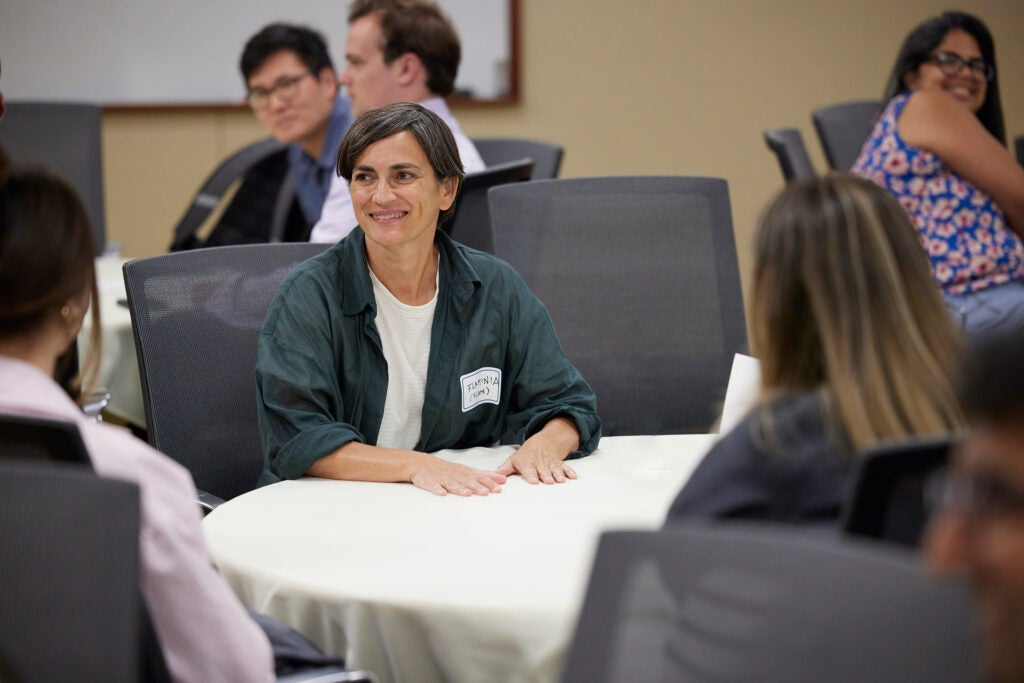 Prof. Catteruccia talking to students at the BPH retreat