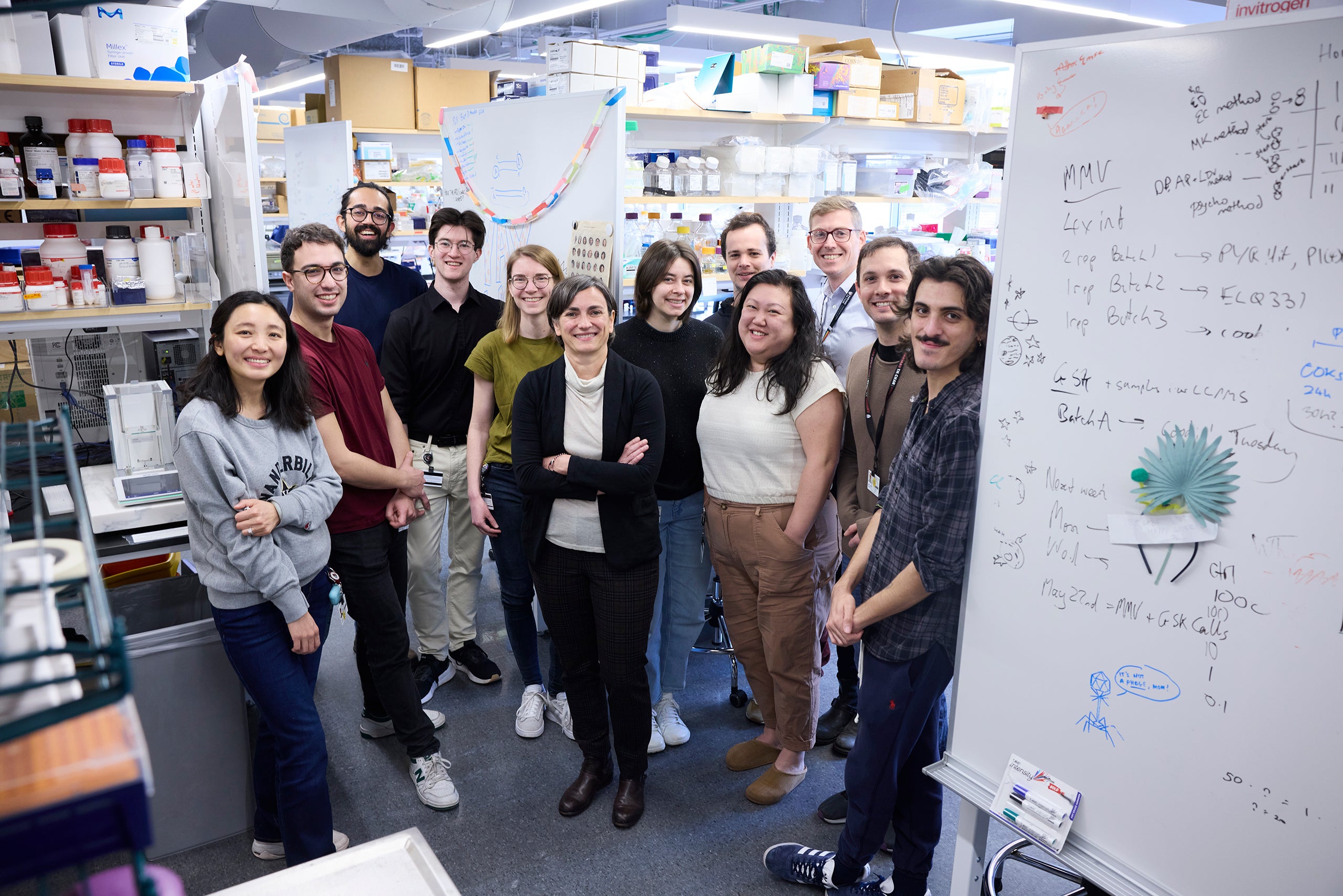 The Catteruccia group standing in the lab