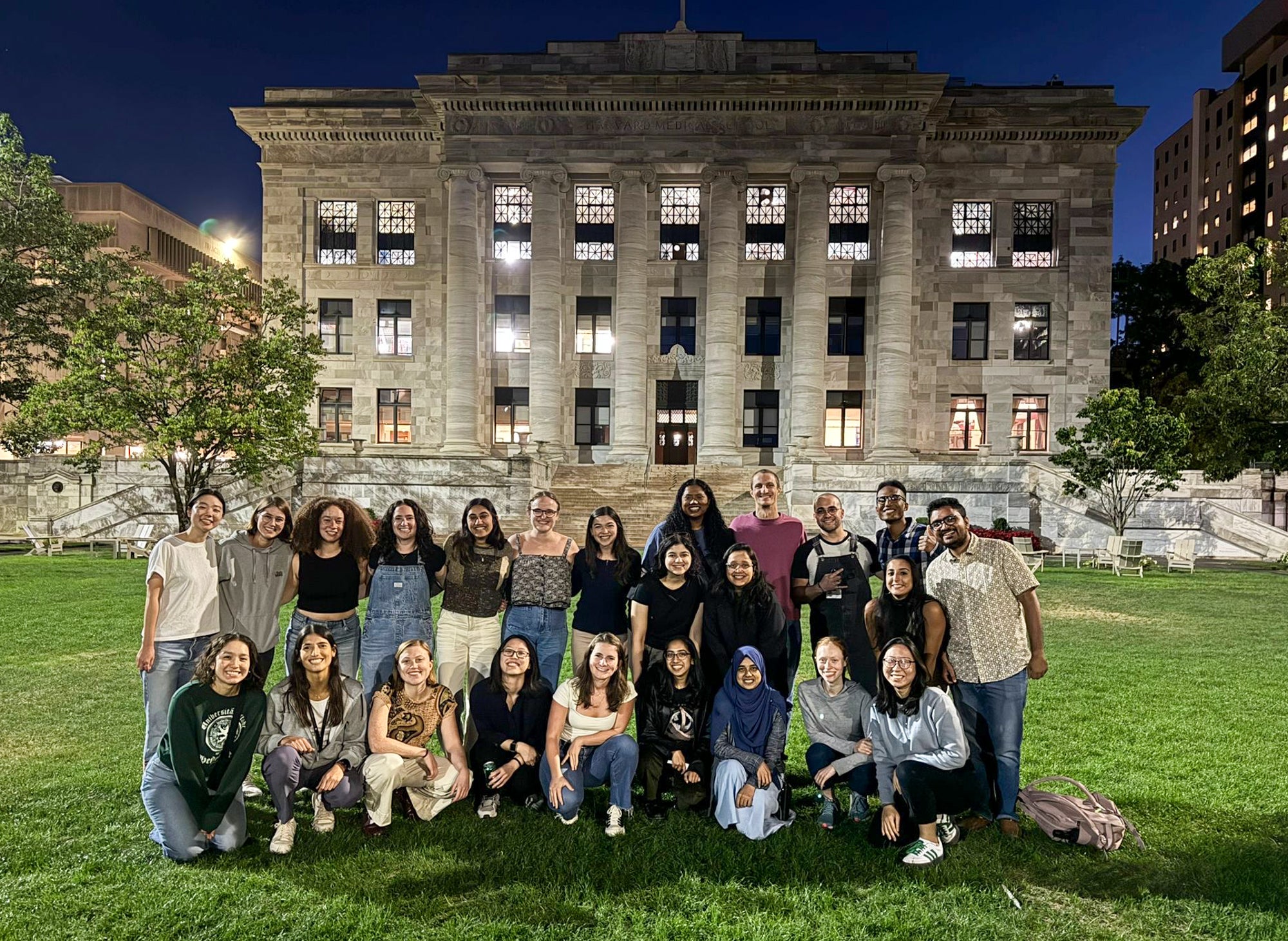 Students in the Buddy Program gathered for dinner and conversation on the quad in fall 2024.