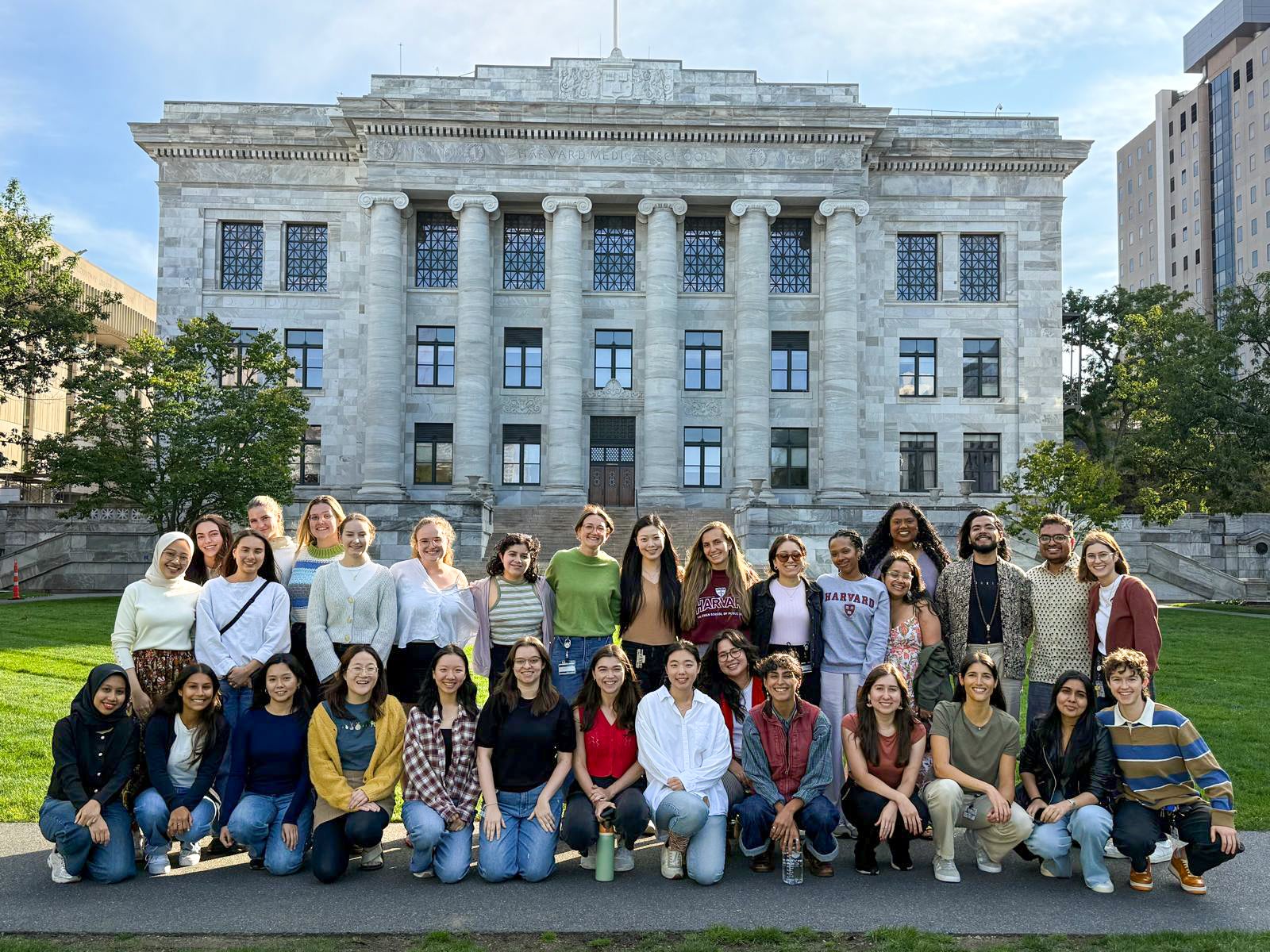 A group of students in the HSB-65 program on the HMS quad.