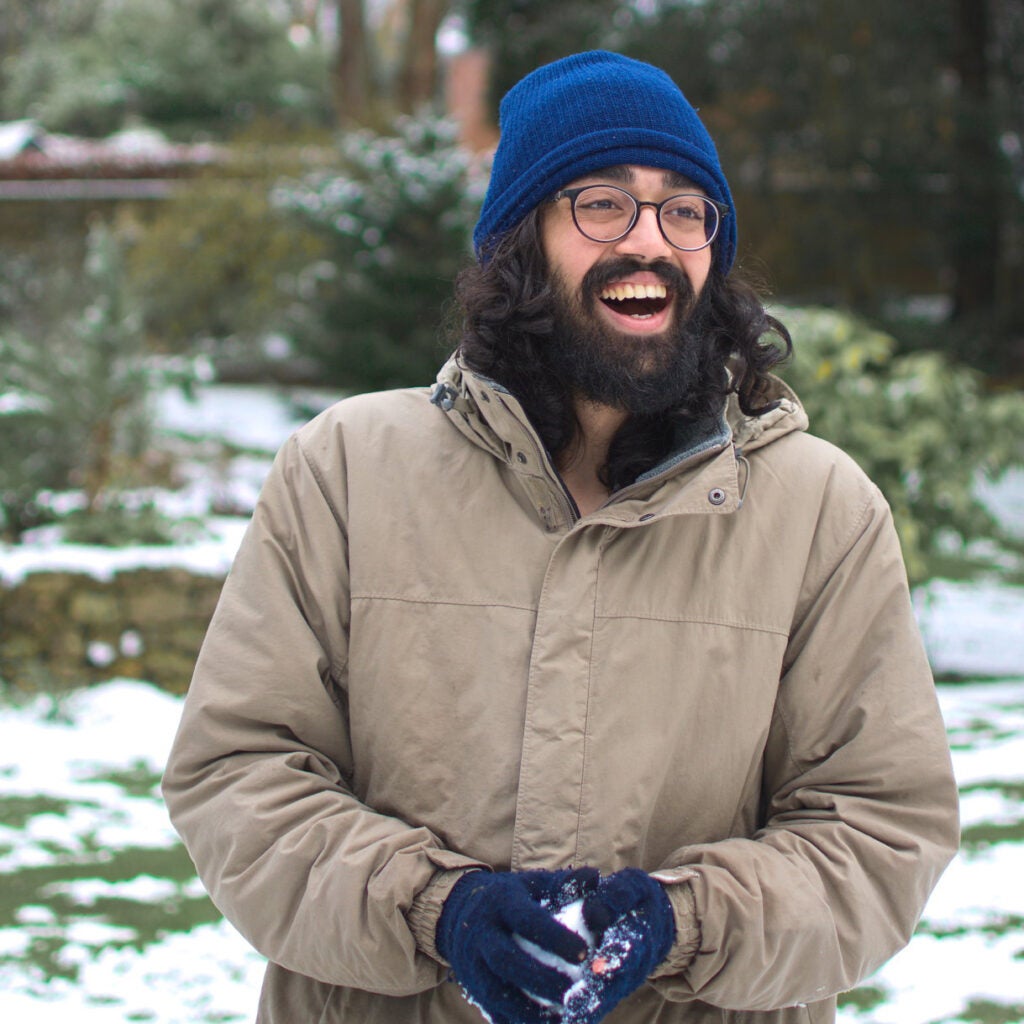 Malhar Khushu, outdoor playing with the snow