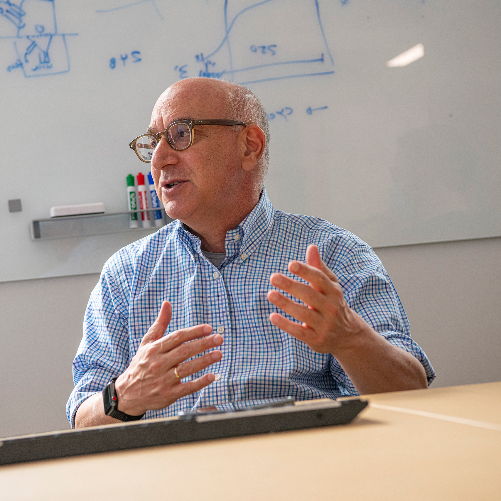 Eric Rubin during a lab meeting