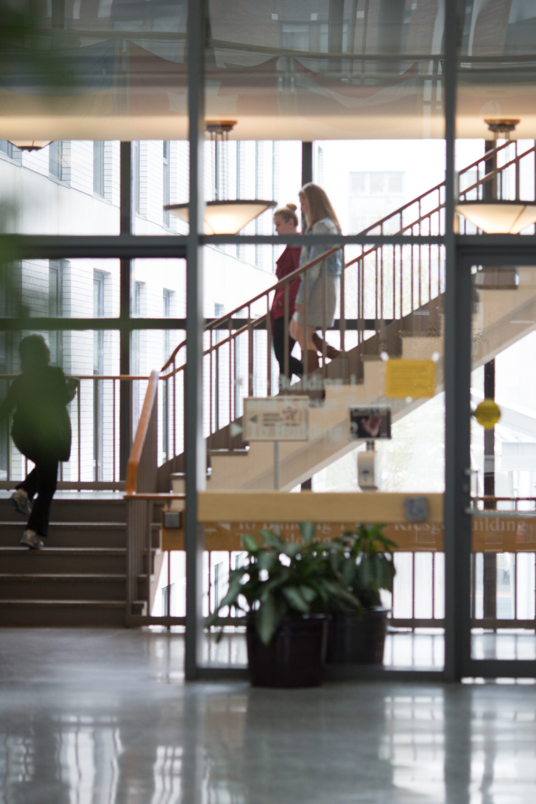 A stairwell in the FXB Building