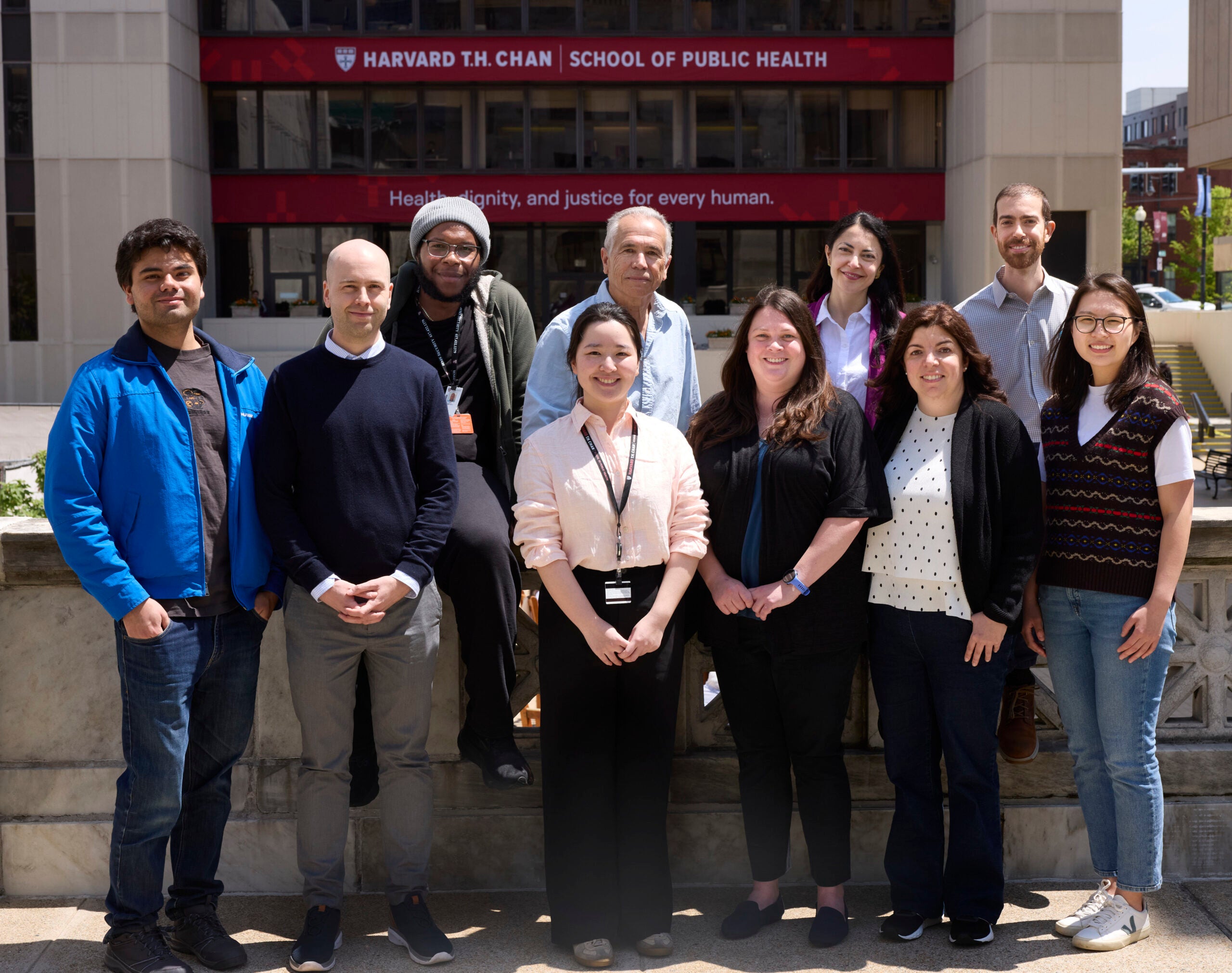 The Neuroepidemiology Research Group team poses outside Harvard Chan School