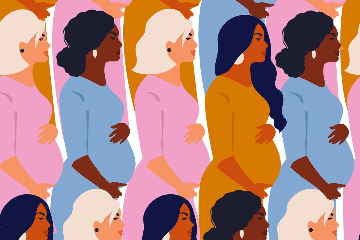 An illustration of a group of pregnant women.