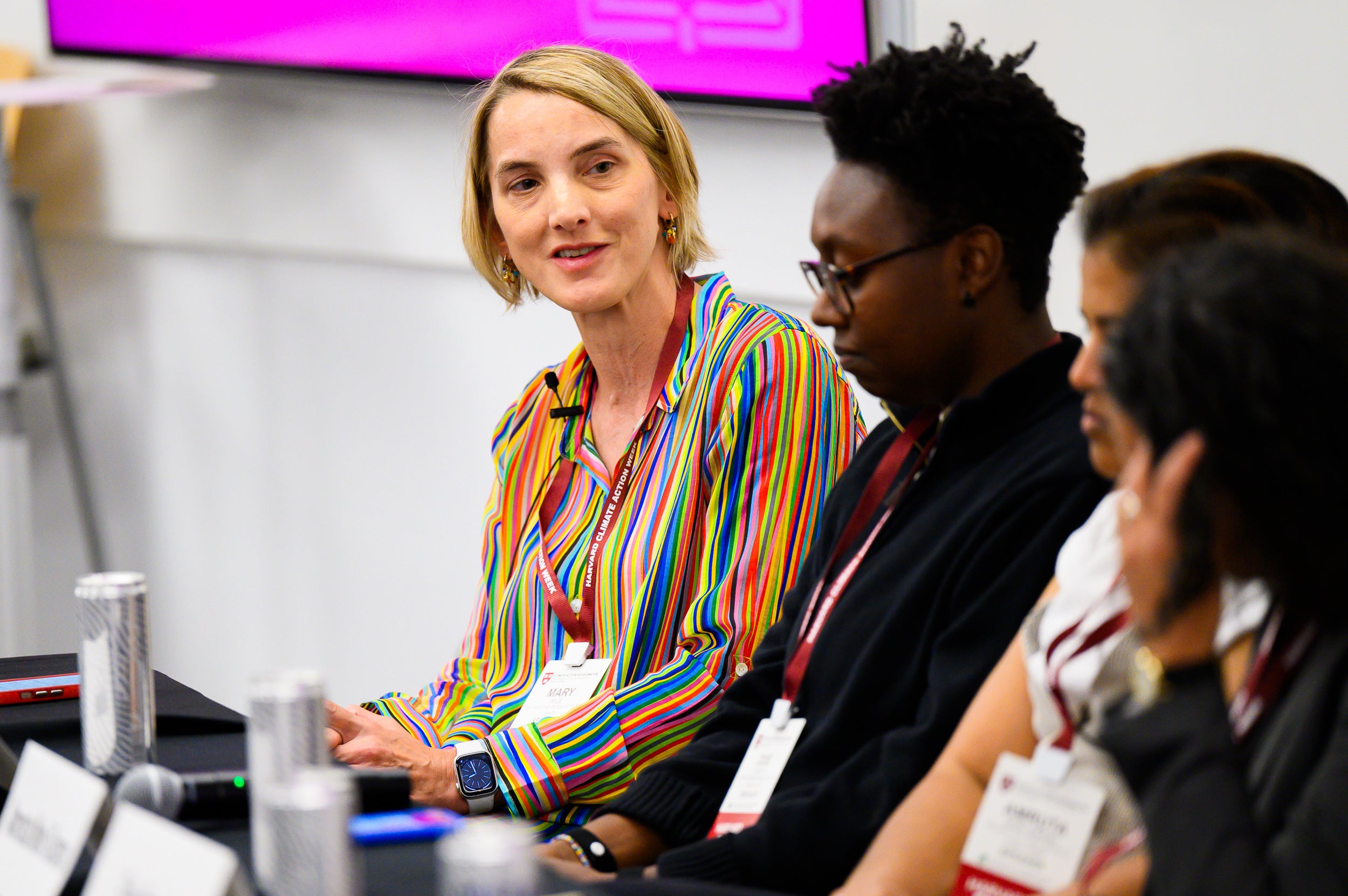 Mary Rice speaking on a panel at Harvard Climate Action Week