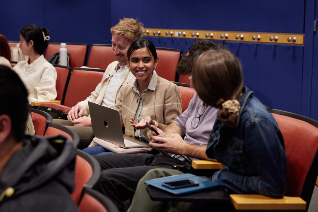 Students from the department of biostatistics attending a lecture