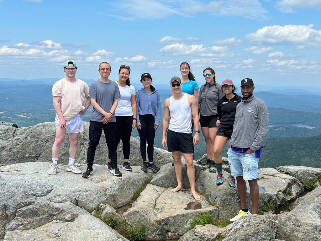 Annual Lab photo on top of Mount Monadnock: This photo is of the lab in July 2024