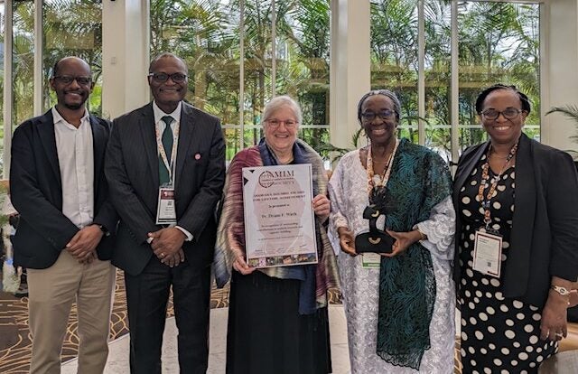 Professor Dyann Wirth Receives the Ogobara Doumbo  Life Time Achievement Award from the MIM Society