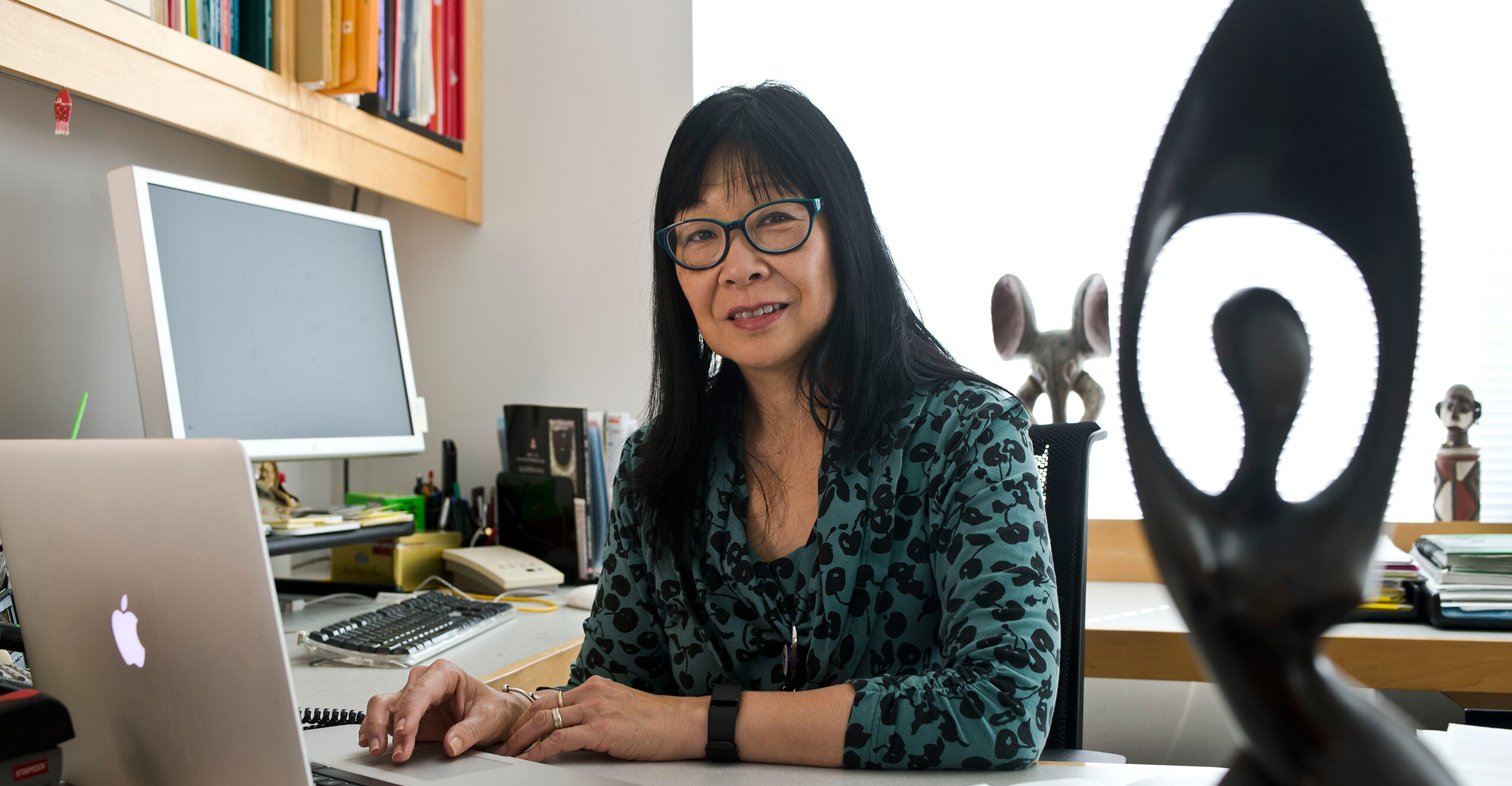 Prof. Phyllis Kanki in her office at Harvard T. H. Chan School of Public Health