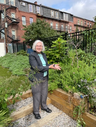 Ann Backus at the Magnolia Street community garden