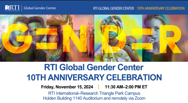 RTI Global Gender Center 10th anniversary celebration