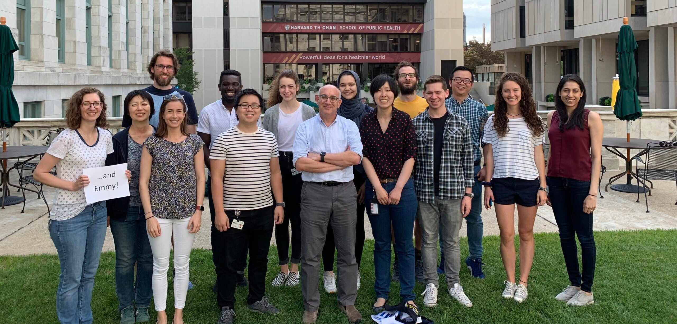 The Rubin lab outside of the HSPH building.