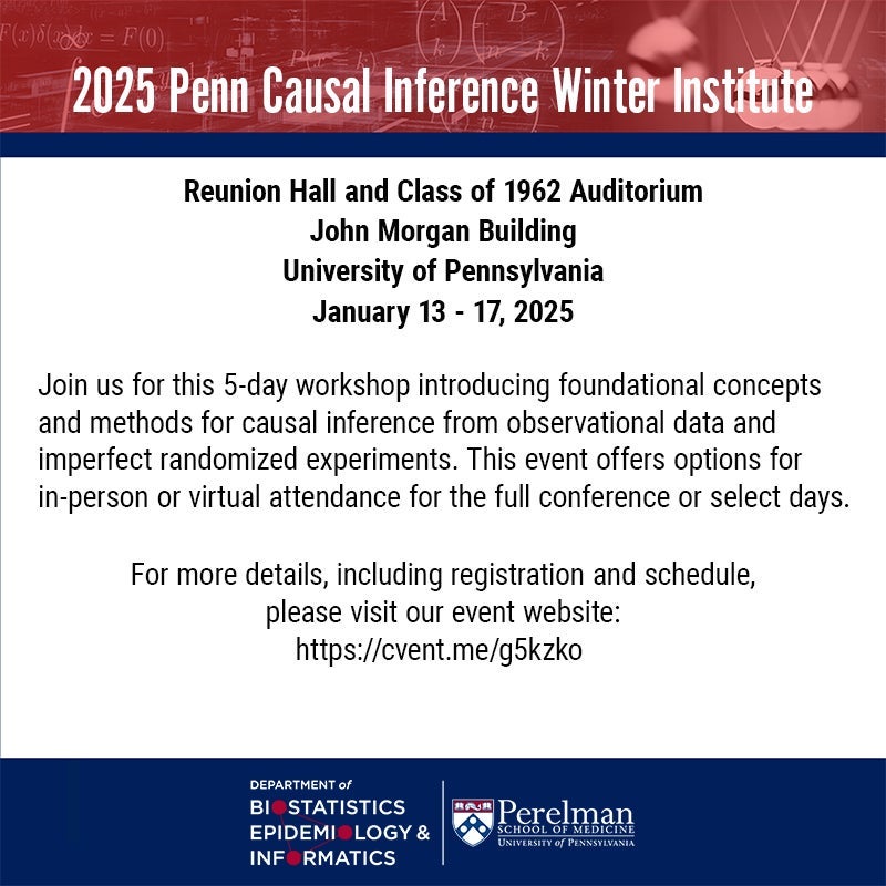 2025 Penn Causal Inference Winter Institute Harvard T.H. Chan School