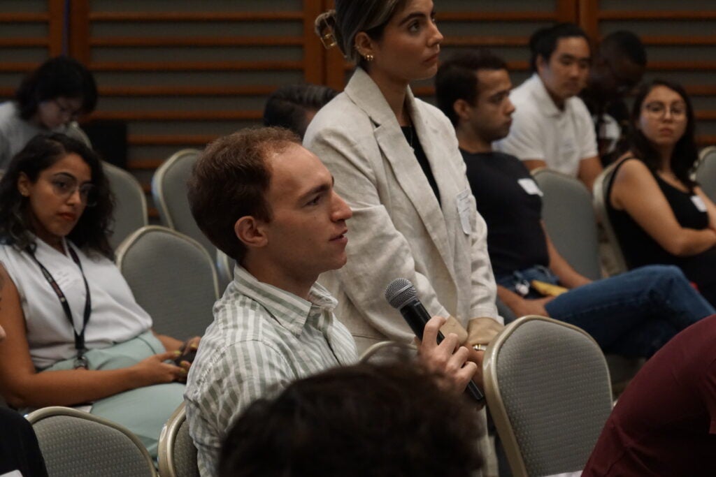 Trainee asking question during talkback