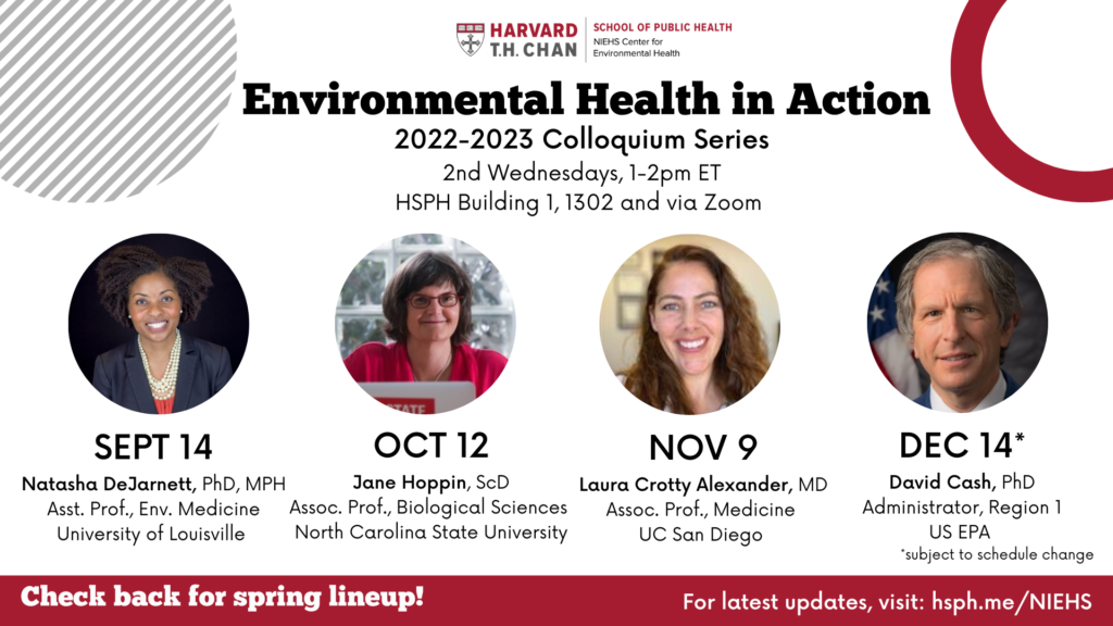 Environmental Health in Action lecture series poster