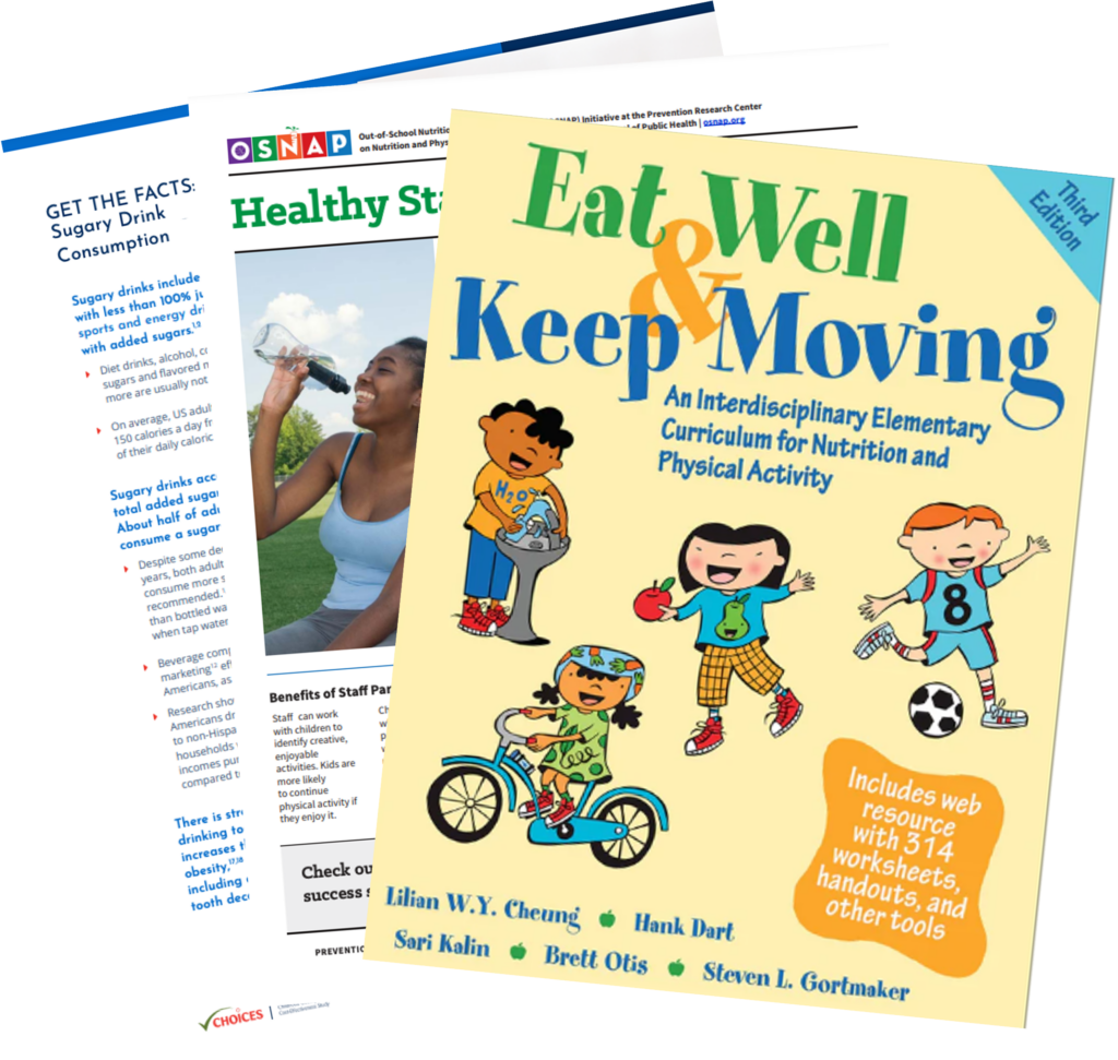 Examples of three resource documents from the Prevention Research Center on Nutrition and Physical Activity at the Harvard T.H. Chan School of Public Health