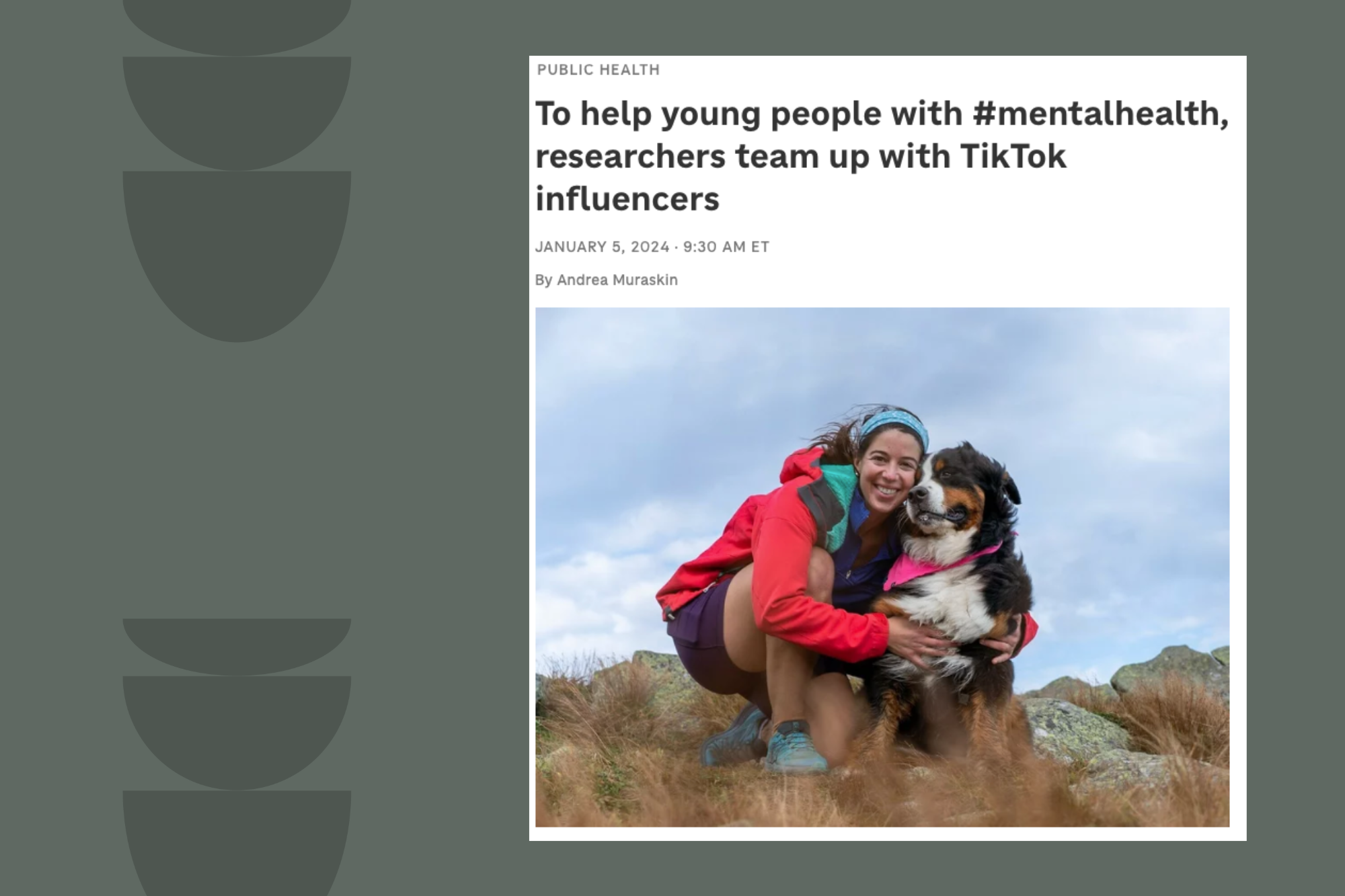 NPR headline reading "To help young people with #mentalhealth, researchers team up with TikTok influencers