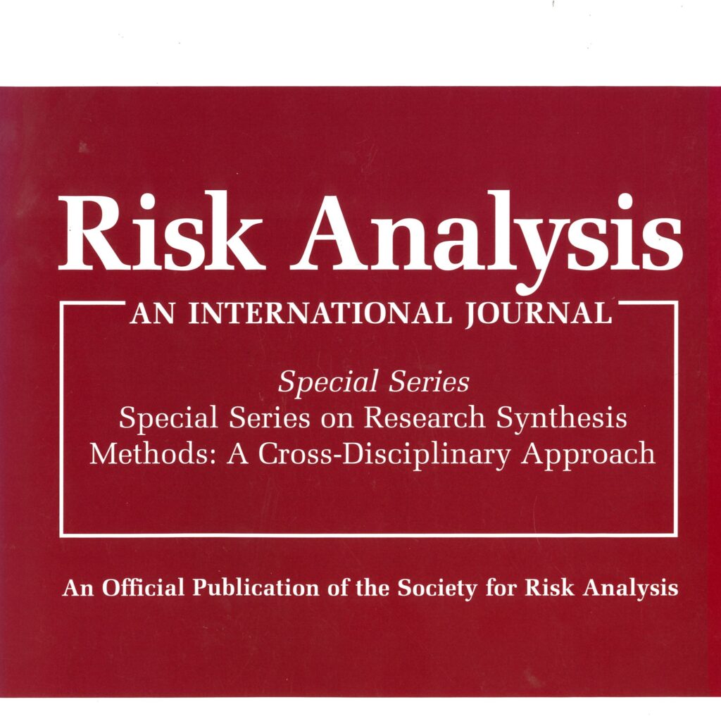 Cover Photo Risk Analysis Journal Special Issue: Special Series on Research Synthesis Methods: A Cross-Disciplinary Approach