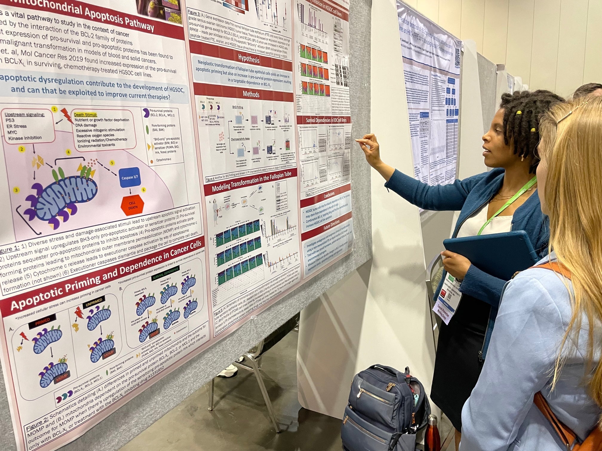 Lissah presenting poster at AACR 2023