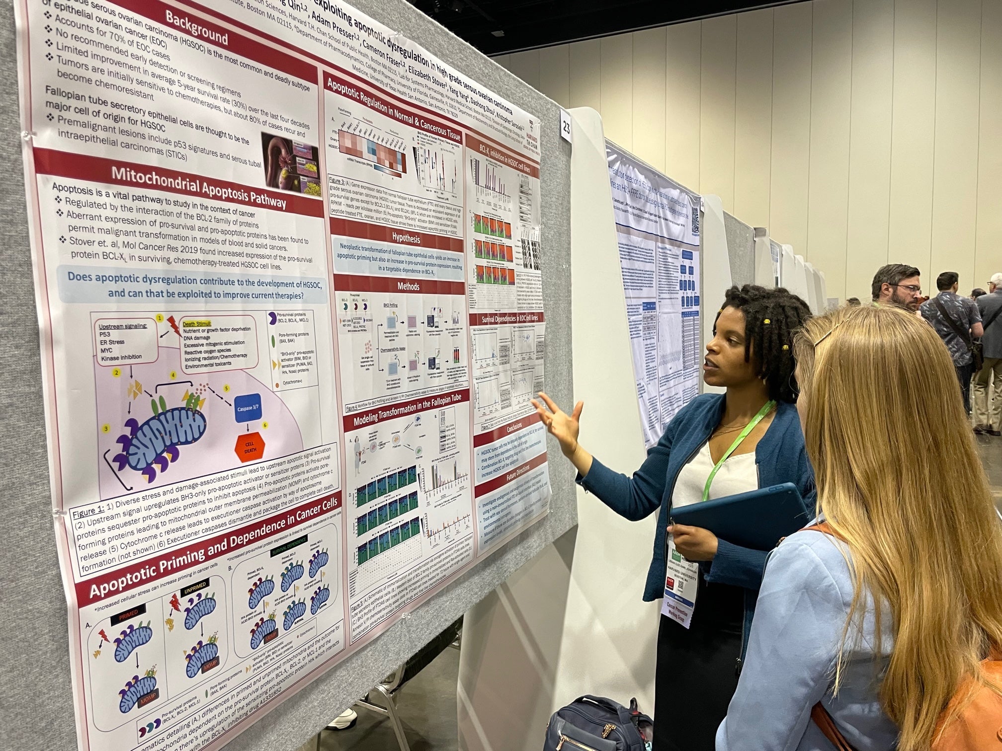 Lissah presenting poster at AACR 2023