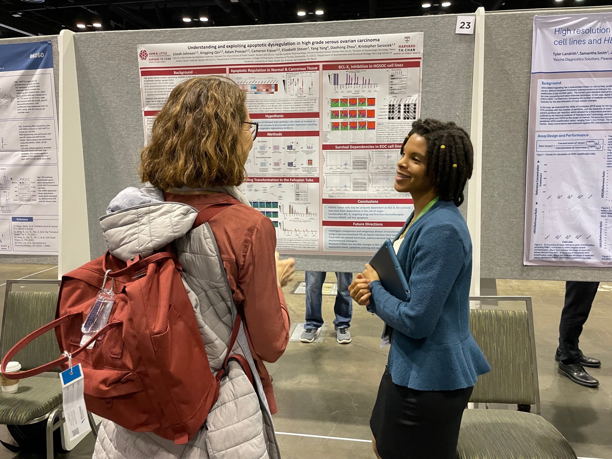 Lissah presenting poster at AACR 2023