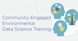 CEEDS Training graphic with title and three heads that contain environmental symbols including trees, homes, and gears.