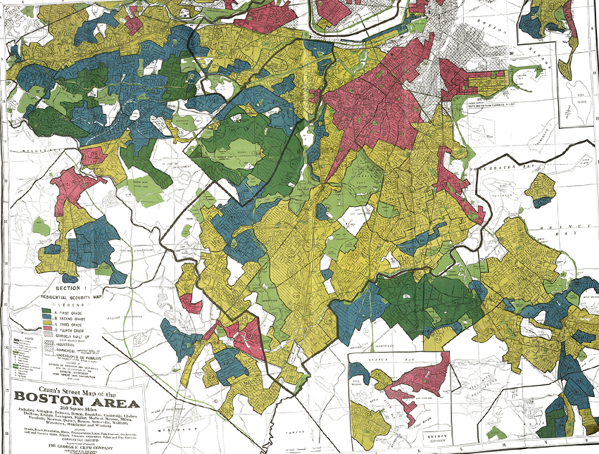 HOLC redlining map of Boston