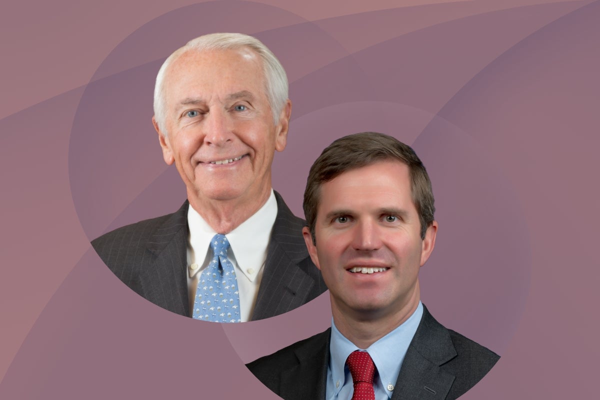 Headshots of Governor Andy Beshear and Governor Steve Beshear