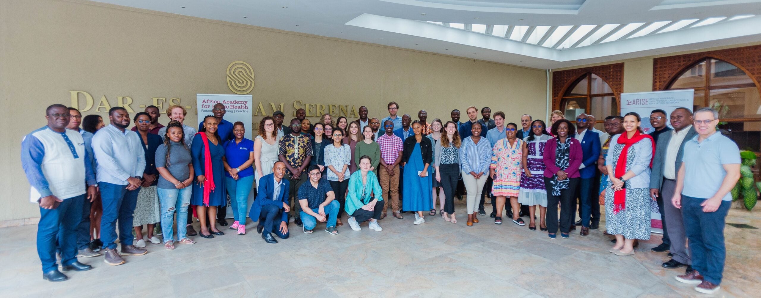 Large group photo of the ARISE Network at the annual meeting in Dar es Salaam, Tanzania in January 2024
