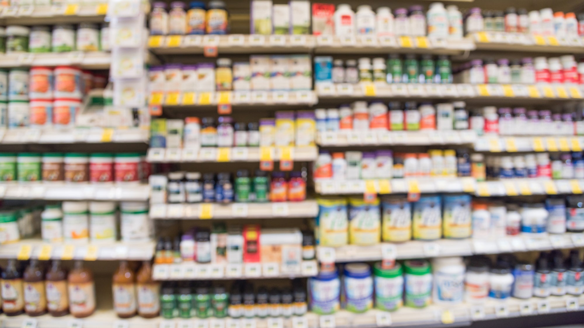 supplements on a store shelf