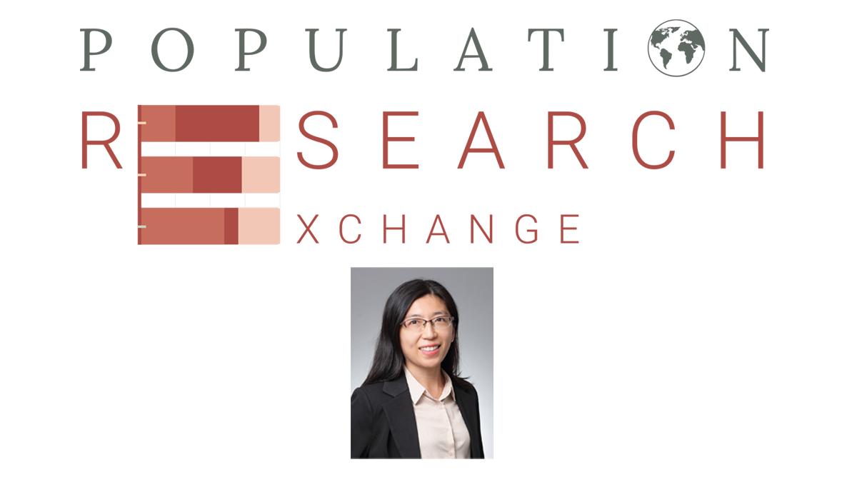 Population Research in text with headshot on white background of Jane Zhao, PhD, assistant professor of epidemiology and biostatistics, Hong Kong University, and Takemi Fellow, Harvard T.H. Chan School of Public Health