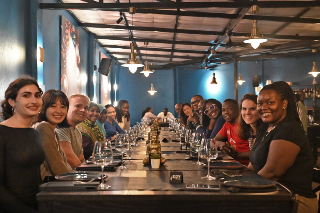 Strengthening Public Health Analytics in Africa 2025. Attendees at dinner