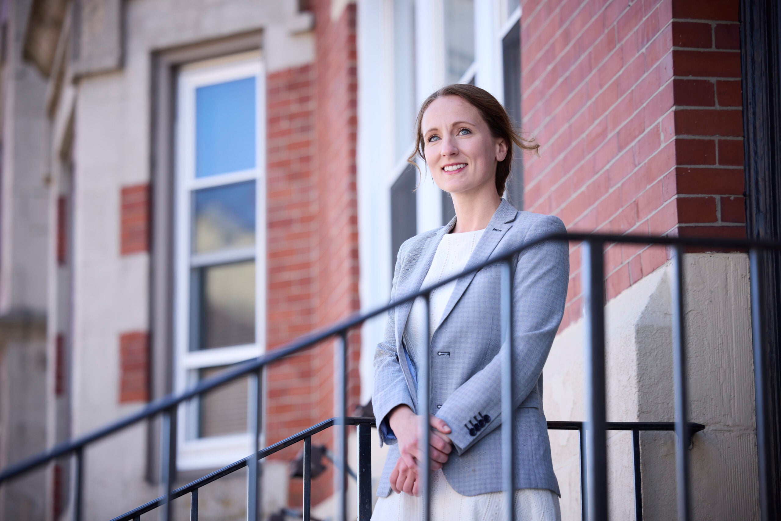 Heather Soucy poses for a photo in Allston, MA