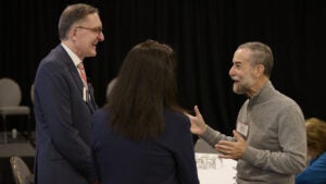 Dean Baccarelli chats with audience members