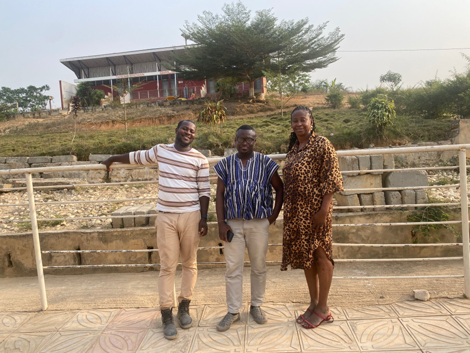 With Cocoa360’s Chief Executive Officer (Middle) and Headmistress of Cocoa360’s Tarkwa Breman Girls School, after a ASGM site visit, demonstrating the use of a participatory research approach