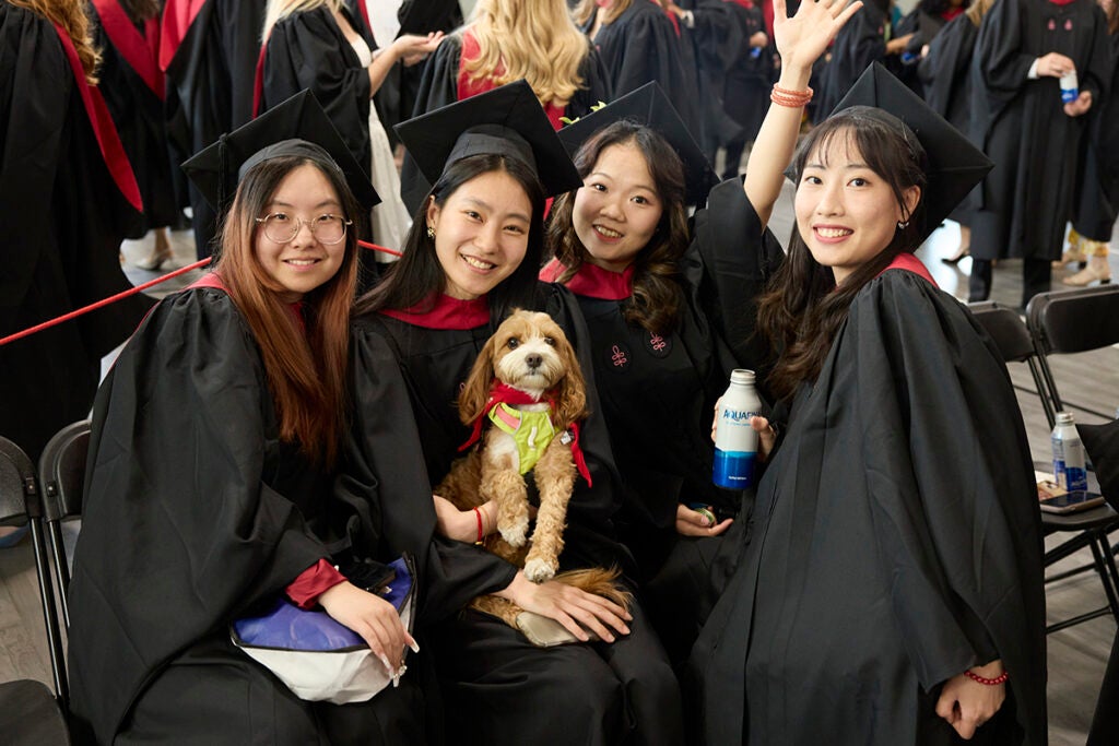 Grads with dog