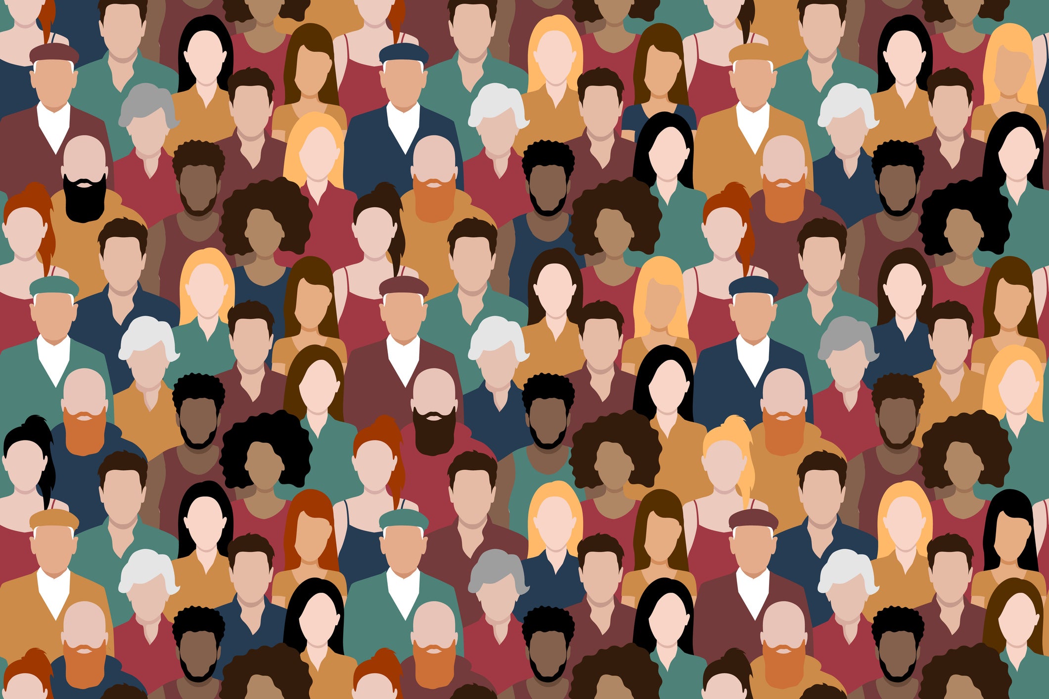 Illustration of a crowd of people