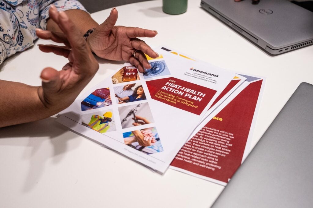 Pamphlet that reads "Heat Heat Action Plan"