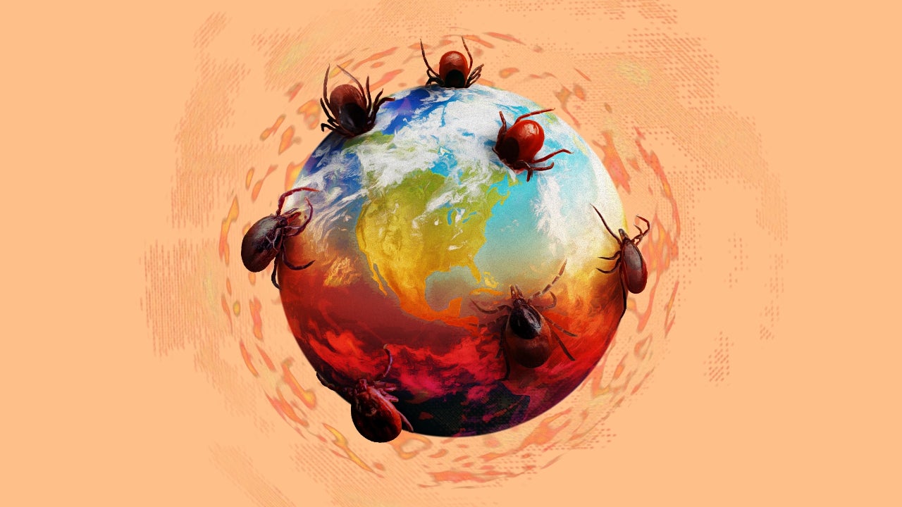 The Earth with ticks crawling on it