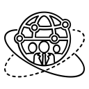 icon of interconnected people representing a network, symbolizing collaboration, alumni connections, and group membership.