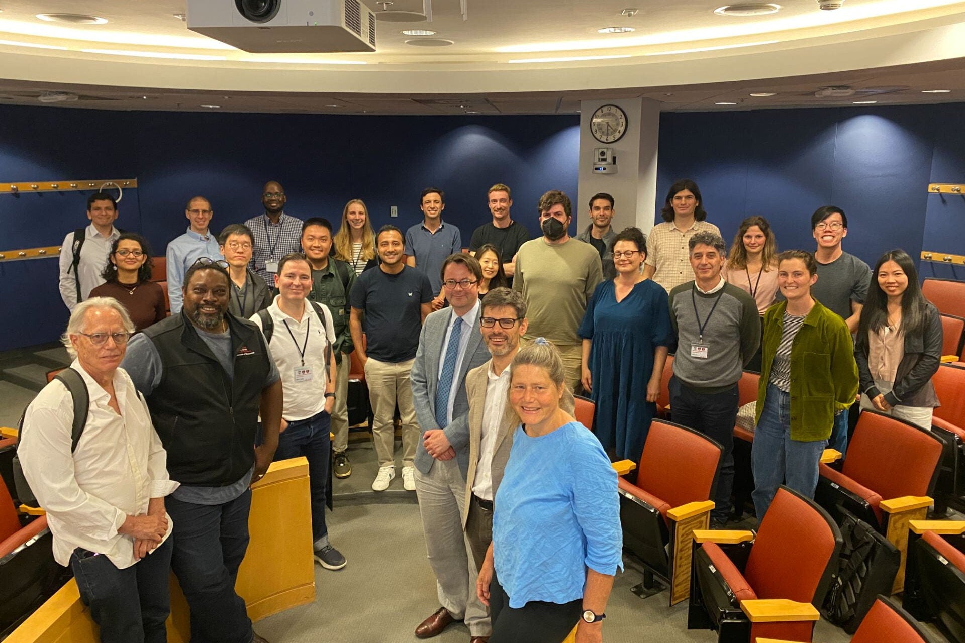 Classroom in Harvard T.H. Chan School of Public Health with class participants.