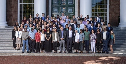 Group photo from the 2018 Science of Eradication: Malaria course, which brought together 55 participants from 27 countries to explore strategies for malaria elimination and eradication.