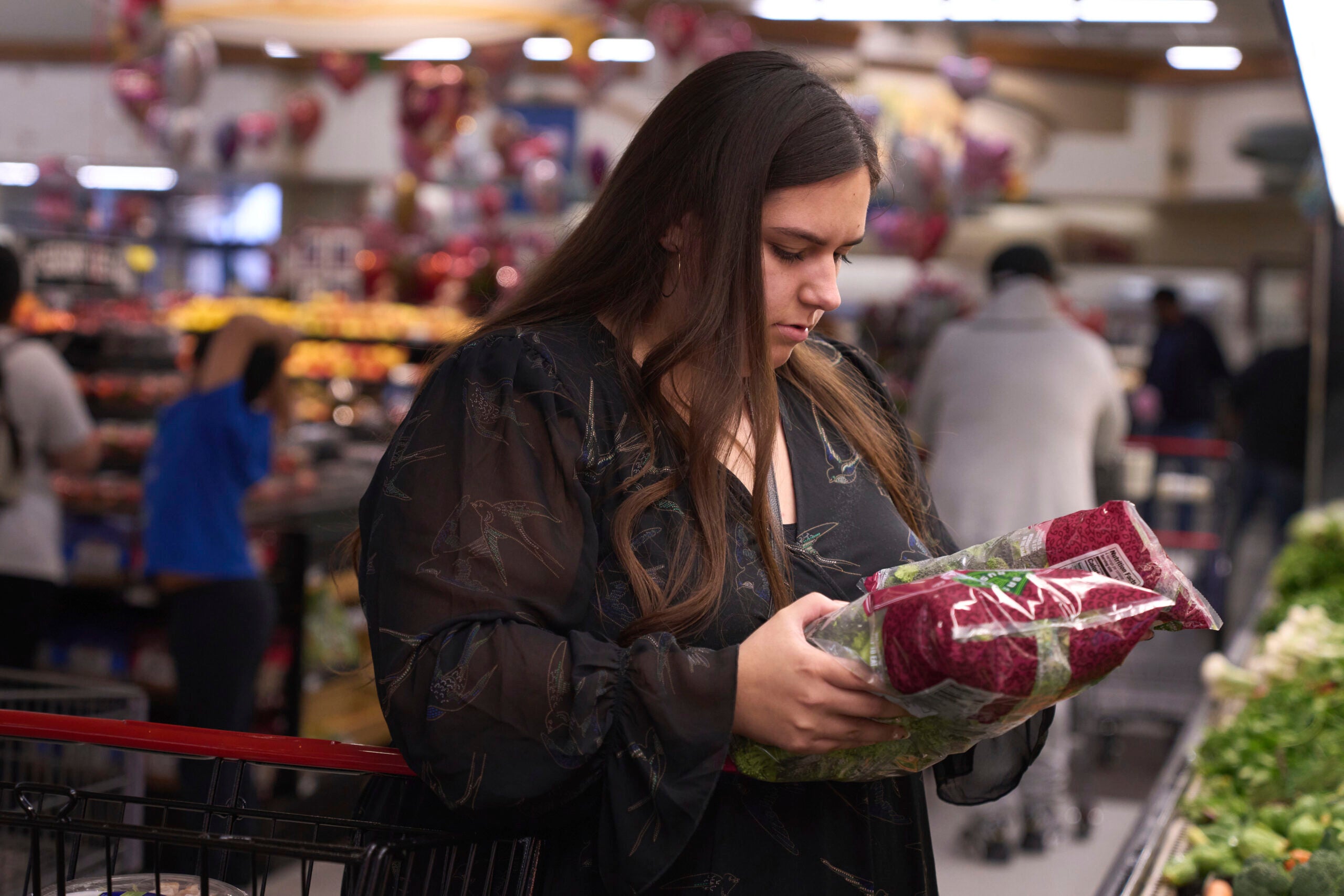 Woman shops for groceries